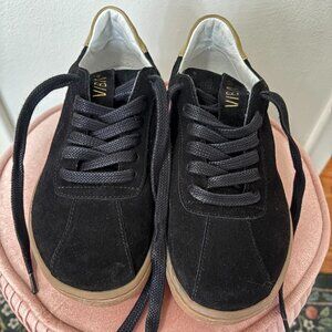 Size 38/W8 VIBAE SYDNEY Bio Suede Black/Gum Tennis Shoe
